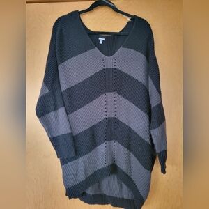 Black and Gray Striped Sweater